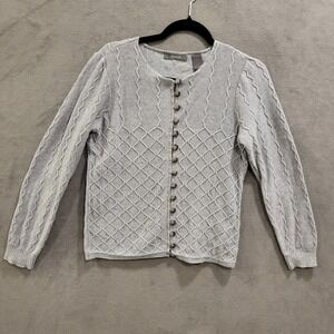Liz Claiborne Button‎ Up Sweater Womens Size Medium Business Office Academia